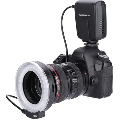 VBESTLIFE Kit de iluminación de Relleno FC-100 5000K Kit de iluminación de fotografía con Anillo de Brillo de 7 Niveles para Requiere 4 baterías AA (no Incluidas) VBESTLIFE Kit de iluminación de Relleno FC-100 5000K Kit de iluminación de fotografía con Anillo de Brillo de 7 Niveles para Requiere 4 baterías AA (no Incluidas)