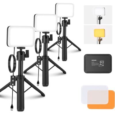 NEEWER Basics 3 Pack Panel Foco Luz LED Videoconferencias, Kit Iluminación con Trípode Escritorio/Filtros para Webcam Computadora Zoom Maquillaje Grabación Selfies Streaming, Bicolor Regulable (BP66) NEEWER Basics 3 Pack Panel Foco Luz LED Videoconferencias, Kit Iluminación con Trípode Escritorio/Filtros para Webcam Computadora Zoom Maquillaje Grabación Selfies Streaming, Bicolor Regulable (BP66)