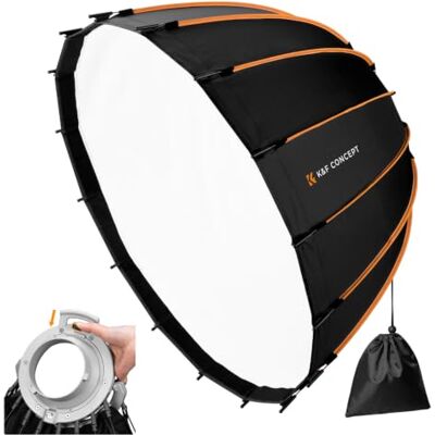 K&F CONCEPT Softbox 16 Lados 90 cm Bowens Plegable Ventana de Luz Apertura y plegado en un paso, montura Bowens estándar, 16 lados, difusor interior y exterior, rejilla de panal con bolsa K&F CONCEPT Softbox 16 Lados 90 cm Bowens Plegable Ventana de Luz Apertura y plegado en un paso, montura Bowens estándar, 16 lados, difusor interior y exterior, rejilla de panal con bolsa