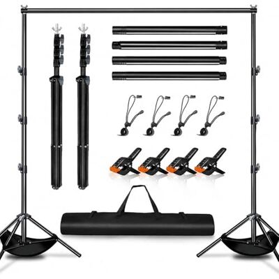 Heysliy Soporte para Fondos Fotográficos – Sistema de Soporte Ajustable (Altura 1–3 m/Ancho 1,5–3 m) con Bolsa de Transporte para Estudio Fotográfico, Photocall y Backdrops para Eventos Heysliy Soporte para Fondos Fotográficos – Sistema de Soporte Ajustable (Altura 1–3 m/Ancho 1,5–3 m) con Bolsa de Transporte para Estudio Fotográfico, Photocall y Backdrops para Eventos