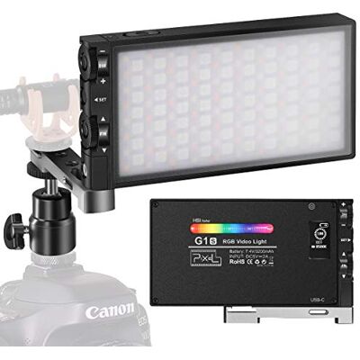 Pixel G1s RGB Luz Video LED, 2500K-8500K y 12 escenas de luz, CRI≥97 y 360° a Todo Color LED Fotografia, Batería Recargable de 12 W incorporada y Orificio de Tornillo de 1/4, para Videocámaras Pixel G1s RGB Luz Video LED, 2500K-8500K y 12 escenas de luz, CRI≥97 y 360° a Todo Color LED Fotografia, Batería Recargable de 12 W incorporada y Orificio de Tornillo de 1/4, para Videocámaras