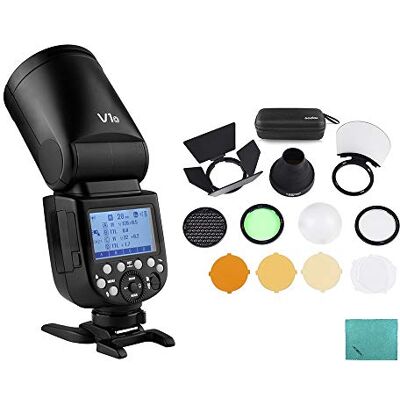 GODOX V1O Flash de cámara Speedlite Speedlight Cabeza Redonda inalámbrica 2.4G Fresnel Zoom para cámaras Olympus + AK-R1 Kit de Accesorios de luz de Flash de Bolsillo GODOX V1O Flash de cámara Speedlite Speedlight Cabeza Redonda inalámbrica 2.4G Fresnel Zoom para cámaras Olympus + AK-R1 Kit de Accesorios de luz de Flash de Bolsillo