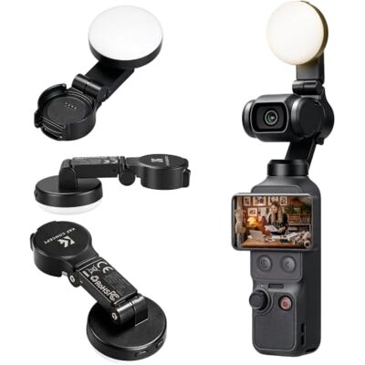 K&F CONCEPT Fill Light Compatible with dji Osmo Pocket 4/4P Luz de relleno con seguimiento de inclinación y rotación, 3 niveles de brillo, compatible con actualizaciones OTA. K&F CONCEPT Fill Light Compatible with dji Osmo Pocket 4/4P Luz de relleno con seguimiento de inclinación y rotación, 3 niveles de brillo, compatible con actualizaciones OTA.