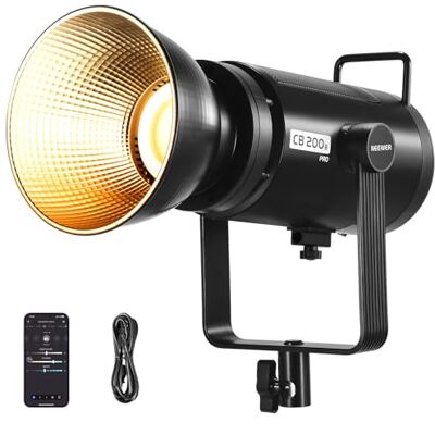 NEEWER 210W Luz Vídeo LED COB con Control 2,4G/App, Luz Continua Iluminación Continua Bicolor 2700K-6500K Grabación Fotografía Estudio con Montaje Bowens, 90000lux/1m, CRI/TLCI97+, GM ±50, CB200B Pro NEEWER 210W Luz Vídeo LED COB con Control 2,4G/App, Luz Continua Iluminación Continua Bicolor 2700K-6500K Grabación Fotografía Estudio con Montaje Bowens, 90000lux/1m, CRI/TLCI97+, GM ±50, CB200B Pro