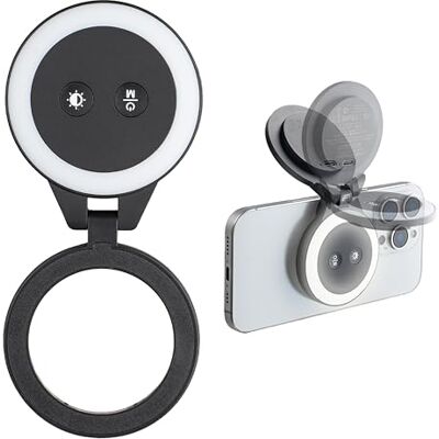 PGYTECH MagGlow Luz de Relleno Magnética para Móvil, Luz de Selfie MagSafe, Anillo de Luz LED Magnético Portátil con Luz Fría/Suave/Cálida, para Selfies/Fotografía/Vídeo (Negro) PGYTECH MagGlow Luz de Relleno Magnética para Móvil, Luz de Selfie MagSafe, Anillo de Luz LED Magnético Portátil con Luz Fría/Suave/Cálida, para Selfies/Fotografía/Vídeo (Negro)