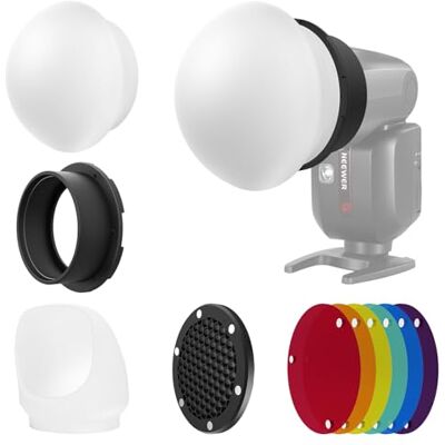 NEEWER Kit de Accesorios para Flash con difusor de Silicona, Rejilla, Reflector, 6 Gel de Color y 1 Anillo Adaptador magnético Compatible con Godox V1/V1 Pro Z1 Z2 cámara de Cabeza Redonda NEEWER Kit de Accesorios para Flash con difusor de Silicona, Rejilla, Reflector, 6 Gel de Color y 1 Anillo Adaptador magnético Compatible con Godox V1/V1 Pro Z1 Z2 cámara de Cabeza Redonda