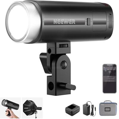 NEEWER Q200 120Ws 2.4G TTL Flash Strobe Exterior Estudio Strobe App Control, Compatible con Godox, HSS 1/8000s,Monoluz Fotografía Batería 3000mAh 10W Modeling Lamp/420 Destellos/Reciclaje 0.01~1.5s NEEWER Q200 120Ws 2.4G TTL Flash Strobe Exterior Estudio Strobe App Control, Compatible con Godox, HSS 1/8000s,Monoluz Fotografía Batería 3000mAh 10W Modeling Lamp/420 Destellos/Reciclaje 0.01~1.5s