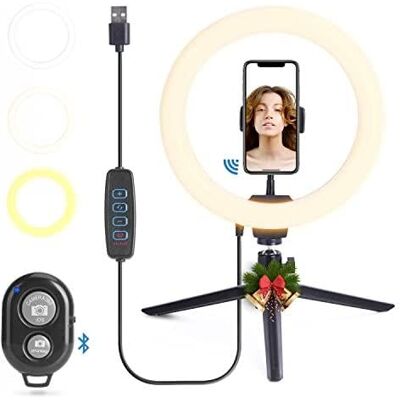 VoltShine Aro LED regulable 2700K-6500K con control bluetooth, regulador de cable y ajuste de temperatura; ideal para fotografía y videollamadas. VoltShine Aro LED regulable 2700K-6500K con control bluetooth, regulador de cable y ajuste de temperatura; ideal para fotografía y videollamadas.