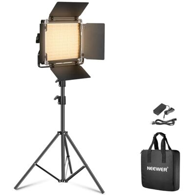 NEEWER Bicolor Luz LED Estudio con Trípode Viseras, Panel Video Key Lighting para Grabación Video, Streaming, Sesión de Fotos, Fotografía, 660 Leds, 3200K-5600K, 3300lx/1m, Regulable CRI96+, NL660 NEEWER Bicolor Luz LED Estudio con Trípode Viseras, Panel Video Key Lighting para Grabación Video, Streaming, Sesión de Fotos, Fotografía, 660 Leds, 3200K-5600K, 3300lx/1m, Regulable CRI96+, NL660
