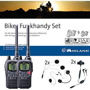 MIDLAND G9 Pro Biker Set C923.S1 Juego de 2 radios G9 Pro con Auriculares para Casco, walkie talkies Impermeables con botón de Emergencia, baterías de 1800 mAh, batería de 18 Horas de duración, 12 MIDLAND G9 Pro Biker Set C923.S1 Juego de 2 radios G9 Pro con Auriculares para Casco, walkie talkies Impermeables con botón de Emergencia, baterías de 1800 mAh, batería de 18 Horas de duración, 12