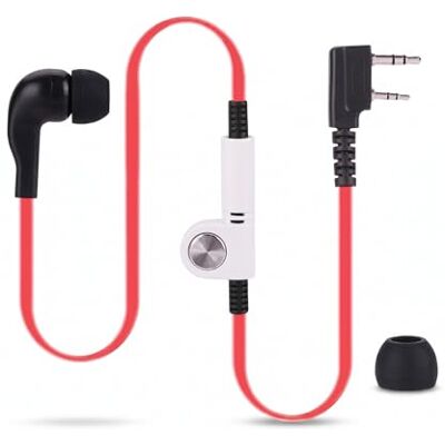 Bewinner Auriculares Walkie-Talkie, Auriculares K de 2 Pines con Micrófono PTT, Adecuado para Policías y Hoteles (Rojo) Bewinner Auriculares Walkie-Talkie, Auriculares K de 2 Pines con Micrófono PTT, Adecuado para Policías y Hoteles (Rojo)