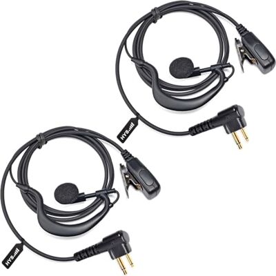 HYS Auriculares para walkie-Talkie de Dos vías, compatibles con Motorola CP040, DP1400, GP68, GP88, GP300, CT150, Pro1150. Gancho en Forma de G con micrófono y botón PTT (2) HYS Auriculares para walkie-Talkie de Dos vías, compatibles con Motorola CP040, DP1400, GP68, GP88, GP300, CT150, Pro1150. Gancho en Forma de G con micrófono y botón PTT (2)