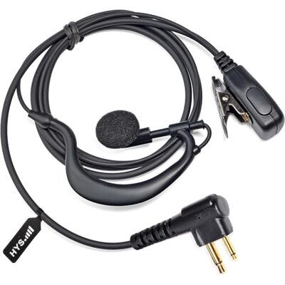 HYS Auriculares para walkie-Talkie de Dos vías, compatibles con Motorola CP040, DP1400, GP68, GP88, GP300, CT150, Pro1150. Gancho en Forma de G con micrófono y botón PTT (1) HYS Auriculares para walkie-Talkie de Dos vías, compatibles con Motorola CP040, DP1400, GP68, GP88, GP300, CT150, Pro1150. Gancho en Forma de G con micrófono y botón PTT (1)