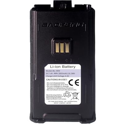 BaoFeng UV-5RH Battery 2500mAh AR-5RM Two Way Radio USB-C Charging 7.4V Extended Replacement Battery Compatible for GM-5RH/UV-5G Plus GMRS/UV-5RH Pro GPS Walkie Talkie BaoFeng UV-5RH Battery 2500mAh AR-5RM Two Way Radio USB-C Charging 7.4V Extended Replacement Battery Compatible for GM-5RH/UV-5G Plus GMRS/UV-5RH Pro GPS Walkie Talkie