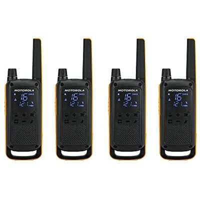 Motorola Talkabout T82 Extreme PMR446 Radio Walkie Talkie de 2 vías, Paquete cuádruple, Color Amarillo y Negro Motorola Talkabout T82 Extreme PMR446 Radio Walkie Talkie de 2 vías, Paquete cuádruple, Color Amarillo y Negro