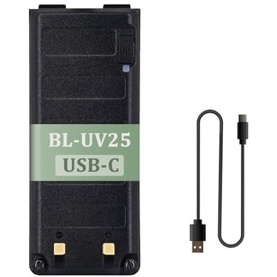 BaoFeng UV-25 Battery Type-C Charging for UV-25 Pro MAX Radio BL-UV25 High Capacity Li-Ion Battery DC7.4V for Walkie Talkie Accessories with USB-C Cable BaoFeng UV-25 Battery Type-C Charging for UV-25 Pro MAX Radio BL-UV25 High Capacity Li-Ion Battery DC7.4V for Walkie Talkie Accessories with USB-C Cable