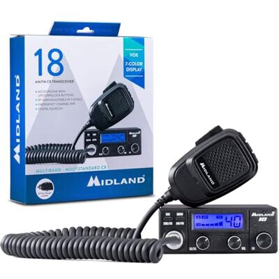 MIDLAND 18 Ricetransmisor CB Vehículo st diseñado para ofrecer un Rendimiento Superior en un Formato más pequeño y Conveniente, sin comprometer la Calidad y Las características Premium. MIDLAND 18 Ricetransmisor CB Vehículo st diseñado para ofrecer un Rendimiento Superior en un Formato más pequeño y Conveniente, sin comprometer la Calidad y Las características Premium.