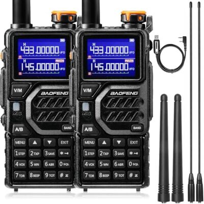 BAOFENG K5PLUS 10W Bibanda Walkie Talkie, Largo Alcance Radioaficionado VHF UHF 1.25M, Receptor FM Airband, 2500mAh batería, Puerto USB-C, 999 Canale, Copia Frecuencia (Paquete de 2) BAOFENG K5PLUS 10W Bibanda Walkie Talkie, Largo Alcance Radioaficionado VHF UHF 1.25M, Receptor FM Airband, 2500mAh batería, Puerto USB-C, 999 Canale, Copia Frecuencia (Paquete de 2)