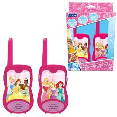 LEXIBOOK , Princesas Disney, Walkie-Talkies, Alcance 200m/650ft, 2 canales, juego comunicación, clip cinturón, con pilas, rosa LEXIBOOK , Princesas Disney, Walkie-Talkies, Alcance 200m/650ft, 2 canales, juego comunicación, clip cinturón, con pilas, rosa