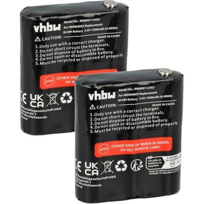 vhbw 2X batería Compatible con Motorola Talkabout T5025 T5022, T4800, FV500, T5100, T4900, T5000 radio (1300 mAh, 3,6 V, NiMH) vhbw 2X batería Compatible con Motorola Talkabout T5025 T5022, T4800, FV500, T5100, T4900, T5000 radio (1300 mAh, 3,6 V, NiMH)