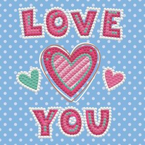 DIAMOND DOTZ Box Diamond Painting con Marco. Cuadro de Diamantes 5D de Love You. Kit Completo de Pintura con Diamantes de 15 x 15 Cm DIAMOND DOTZ Box Diamond Painting con Marco. Cuadro de Diamantes 5D de Love You. Kit Completo de Pintura con Diamantes de 15 x 15 Cm