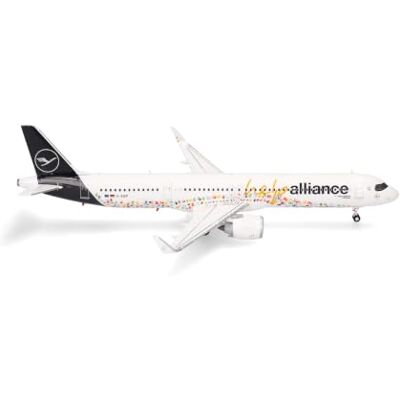 Herpa Aeroplano in Miniatura Lufthansa Airbus A321neo Help Alliance Scala 1:200, Modello finito, Modello da Collezione, modellismo, Aeroplano con supporto, Figura plastica Herpa Aeroplano in Miniatura Lufthansa Airbus A321neo Help Alliance Scala 1:200, Modello finito, Modello da Collezione, modellismo, Aeroplano con supporto, Figura plastica