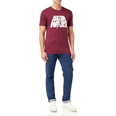 Star Wars Camiseta con Logo Retro Hombe, Rojo, XL Star Wars Camiseta con Logo Retro Hombe, Rojo, XL