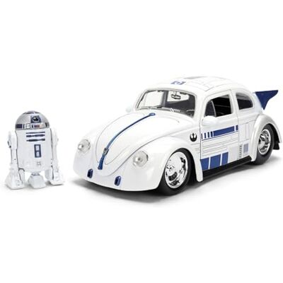 Jada Toys Star Wars Coche R2-D2 VW Drag Beetle (Aprox. 19 cm) – Modelo de Coche de Metal a Escala 1:24 con Figura Die-Cast, Puertas, capó y Maletero para Abrir Jada Toys Star Wars Coche R2-D2 VW Drag Beetle (Aprox. 19 cm) – Modelo de Coche de Metal a Escala 1:24 con Figura Die-Cast, Puertas, capó y Maletero para Abrir