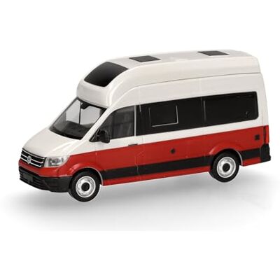 Herpa Coche en Miniatura VW Crafter Grand California, Escala 1:87, Pieza de colección, Modelo de plástico, Color: Blanco Candy-Rojo Cereza Herpa Coche en Miniatura VW Crafter Grand California, Escala 1:87, Pieza de colección, Modelo de plástico, Color: Blanco Candy-Rojo Cereza