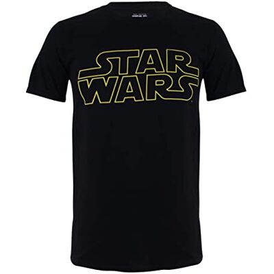 Star Wars Camiseta con Logotipo básico Hombre, Negra, Talla XL, Reino Unido Star Wars Camiseta con Logotipo básico Hombre, Negra, Talla XL, Reino Unido