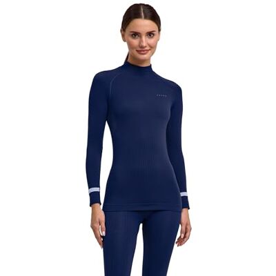 FALKE Mujer Camiseta de Manga Larga Warm Space Blue (6116), S FALKE Mujer Camiseta de Manga Larga Warm Space Blue (6116), S