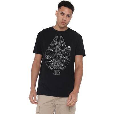 Star Wars Millenium Lines Camiseta Unisex, Negro, L Star Wars Millenium Lines Camiseta Unisex, Negro, L