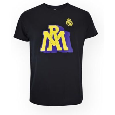 Real Madrid Camiseta Negra CF Logo RM Official Licensed Product Talla XXL Real Madrid Camiseta Negra CF Logo RM Official Licensed Product Talla XXL