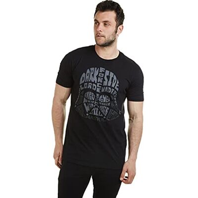 Star Wars Camiseta Vader Text para Hombre, Camisetas Negras, Negras (Negras), Talla XL Star Wars Camiseta Vader Text para Hombre, Camisetas Negras, Negras (Negras), Talla XL