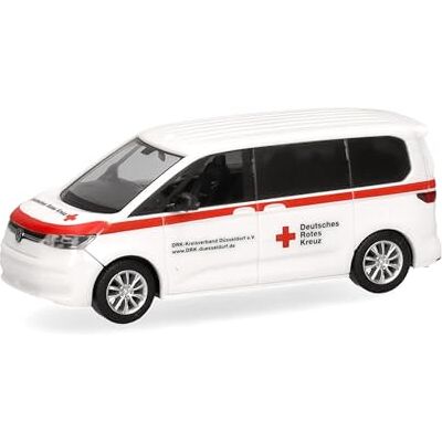 Herpa Coche en Miniatura VW Multivan Cruz Roja Düsseldorf, Miniatura a Escala 1:87, artículo de colección, Made in Germany, Modelo de plástico Herpa Coche en Miniatura VW Multivan Cruz Roja Düsseldorf, Miniatura a Escala 1:87, artículo de colección, Made in Germany, Modelo de plástico