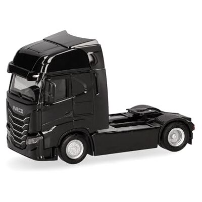 Herpa Camión en Miniatura Iveco S-Way Facelift (MY24) tractora 2 Ejes, Negro, Miniatura a Escala 1:87, Pieza de colección, Made in Germany, plástico Herpa Camión en Miniatura Iveco S-Way Facelift (MY24) tractora 2 Ejes, Negro, Miniatura a Escala 1:87, Pieza de colección, Made in Germany, plástico