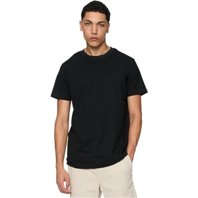 Urban Classics Basic Tee, Camiseta para Hombre, Multicolor (White/White/Black), M Urban Classics Basic Tee, Camiseta para Hombre, Multicolor (White/White/Black), M