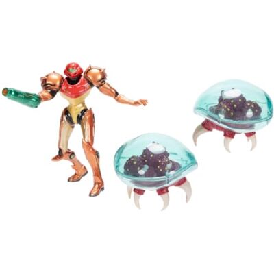 Nintendo Metroid Prime Samus Bounty Hunter Juego de Figuras de acción de 6,3 cm, Producto Oficial de Jakks Pacific, Incluye Figura de Samus y Dos Figuras de alienígenas, Embalaje de coleccionista Nintendo Metroid Prime Samus Bounty Hunter Juego de Figuras de acción de 6,3 cm, Producto Oficial de Jakks Pacific, Incluye Figura de Samus y Dos Figuras de alienígenas, Embalaje de coleccionista