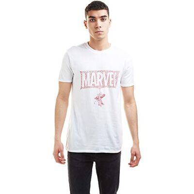 Marvel Hombre Spiderman Web Logo Camiseta Not Applicable, White, Medium Marvel Hombre Spiderman Web Logo Camiseta Not Applicable, White, Medium