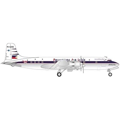 Herpa Miniatura del avión Philippine Air Lines Douglas DC-6B PI-C295, Escala 1/200, Modelo prefabricado, maqueta de colleción, modelismo, Avion con Soporte, Figura Metal Herpa Miniatura del avión Philippine Air Lines Douglas DC-6B PI-C295, Escala 1/200, Modelo prefabricado, maqueta de colleción, modelismo, Avion con Soporte, Figura Metal