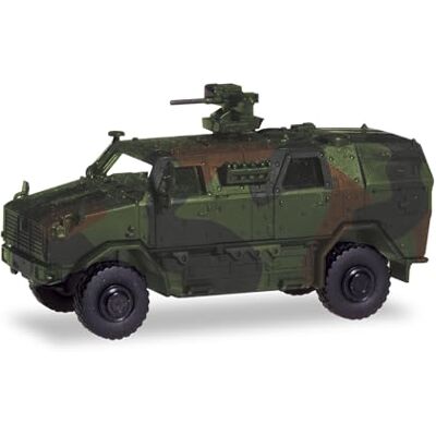 Herpa Modelo Militar de vehículo de protección Total (ATF) Dingo con FLW 200, Decorado en Miniatura a Escala 1:87, Coleccionable, Fabricado en Alemania, plástico Herpa Modelo Militar de vehículo de protección Total (ATF) Dingo con FLW 200, Decorado en Miniatura a Escala 1:87, Coleccionable, Fabricado en Alemania, plástico