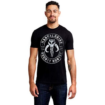 Star Wars Camiseta Mandalorian con Emblema para Hombre, Color Negro, Talla L UK Star Wars Camiseta Mandalorian con Emblema para Hombre, Color Negro, Talla L UK