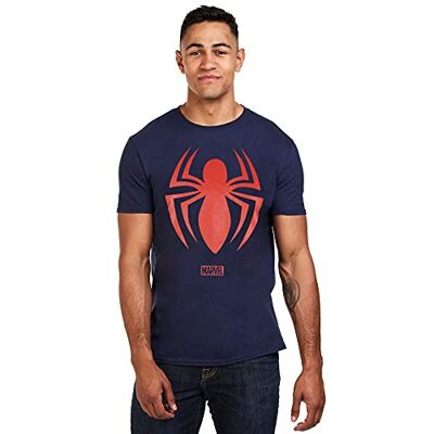 Marvel Hombre Spiderman Logo Camiseta Not Applicable, Navy, Small Marvel Hombre Spiderman Logo Camiseta Not Applicable, Navy, Small