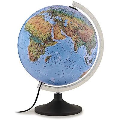 Tecnodidattica Globo terráqueo Atmosphere Solid B, Luminoso, Giratorio, cartografía física/política y meridiano Graduado, diámetro 30 cm, Color () Tecnodidattica Globo terráqueo Atmosphere Solid B, Luminoso, Giratorio, cartografía física/política y meridiano Graduado, diámetro 30 cm, Color ()