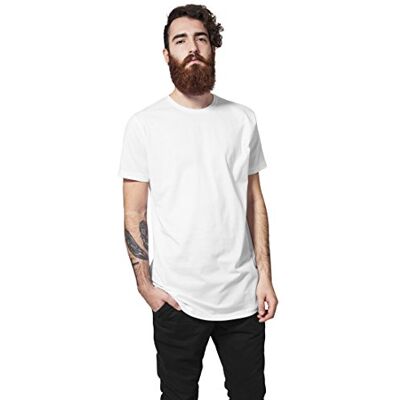 Urban Classics Shaped Long tee Camiseta, Blanco (White 220), Medium para Hombre Urban Classics Shaped Long tee Camiseta, Blanco (White 220), Medium para Hombre