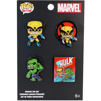 FUNKO Wolverine Set de 4 pins de acción de cómic por aniversario de Marvel FUNKO Wolverine Set de 4 pins de acción de cómic por aniversario de Marvel