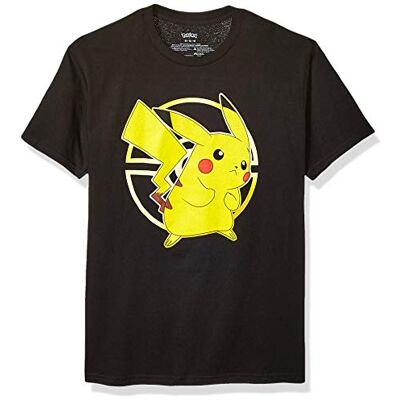 Pokémon Pikachu Poké Ball Icon Trainer Camiseta Negro Small Pokémon Pikachu Poké Ball Icon Trainer Camiseta Negro Small
