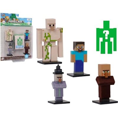 Bizak Minecraft Toppez Edición Especial Pack de 5 Figuras Stdo.4, muñecos de 5 cm con 1 Figura Sorpresa, Producto Oficial, 16 Modelos para coleccionar, para Fans y niños Desde 8 años () Bizak Minecraft Toppez Edición Especial Pack de 5 Figuras Stdo.4, muñecos de 5 cm con 1 Figura Sorpresa, Producto Oficial, 16 Modelos para coleccionar, para Fans y niños Desde 8 años ()