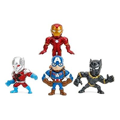 Jada - Pack de 4 Figuras de los Vengadores- Hechos en Metal Fundido, Iron Man, Capitán América, Black Panther, Antzman, de 7cm, A Partir de 8 años () Jada - Pack de 4 Figuras de los Vengadores- Hechos en Metal Fundido, Iron Man, Capitán América, Black Panther, Antzman, de 7cm, A Partir de 8 años ()