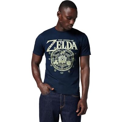 Nintendo Camiseta de Hombre Legend of Zelda Symbolic Circle, Azul Marino, 3X-Large Nintendo Camiseta de Hombre Legend of Zelda Symbolic Circle, Azul Marino, 3X-Large